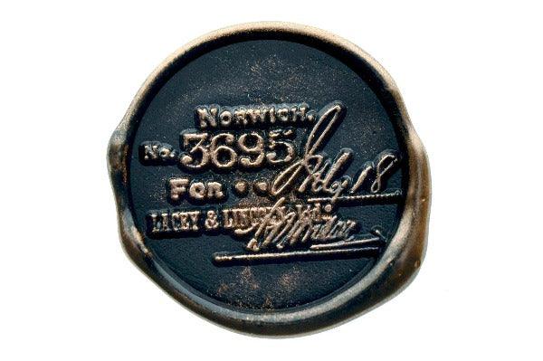 Retro Receipt Texture Wax Seal Stamp | 1-1 - Backtozero B20 - background, black, copper dust, copper powder, hand writing, handwriting, motto, receipt, retro, Signature, signaturehandle, texture, ticket, Words, writing