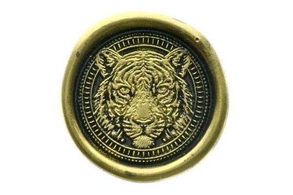 Indian Bengal Tiger Wax Seal Stamp | Available in 5 Sizes - Backtozero B20 - Animal, Animal Lover, gold dust, gold powder, Signature, signaturehandle, tiger