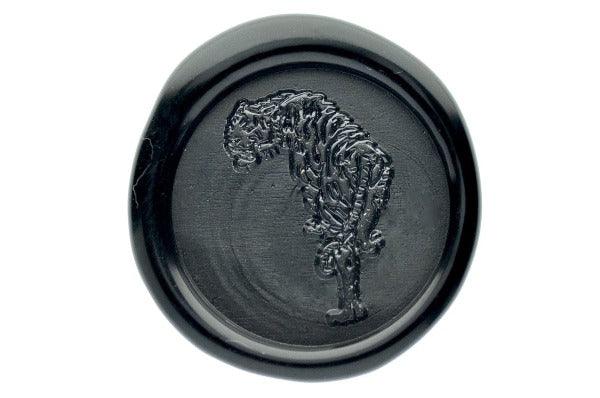 Tiger Wax Seal Stamp - Backtozero B20 - Animal, Black, genericlonghandle, tiger