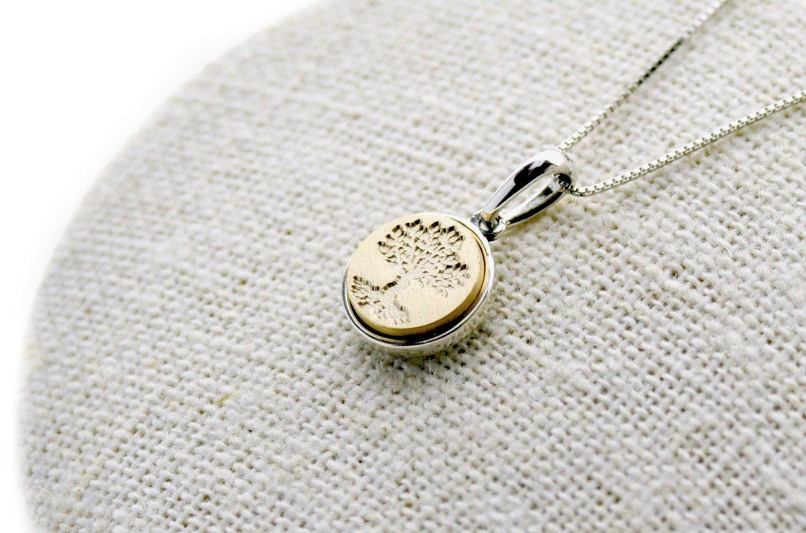 Tree of Life Filigree Charm Signet Necklace - Backtozero B20 - 10mm, 10mm necklace, 2sidenecklace, bead, brass, charm, deer, deer stag, Filigree, filigree charm, floating, minimal, minimalnecklace, necklace, signet, signet necklace, silver