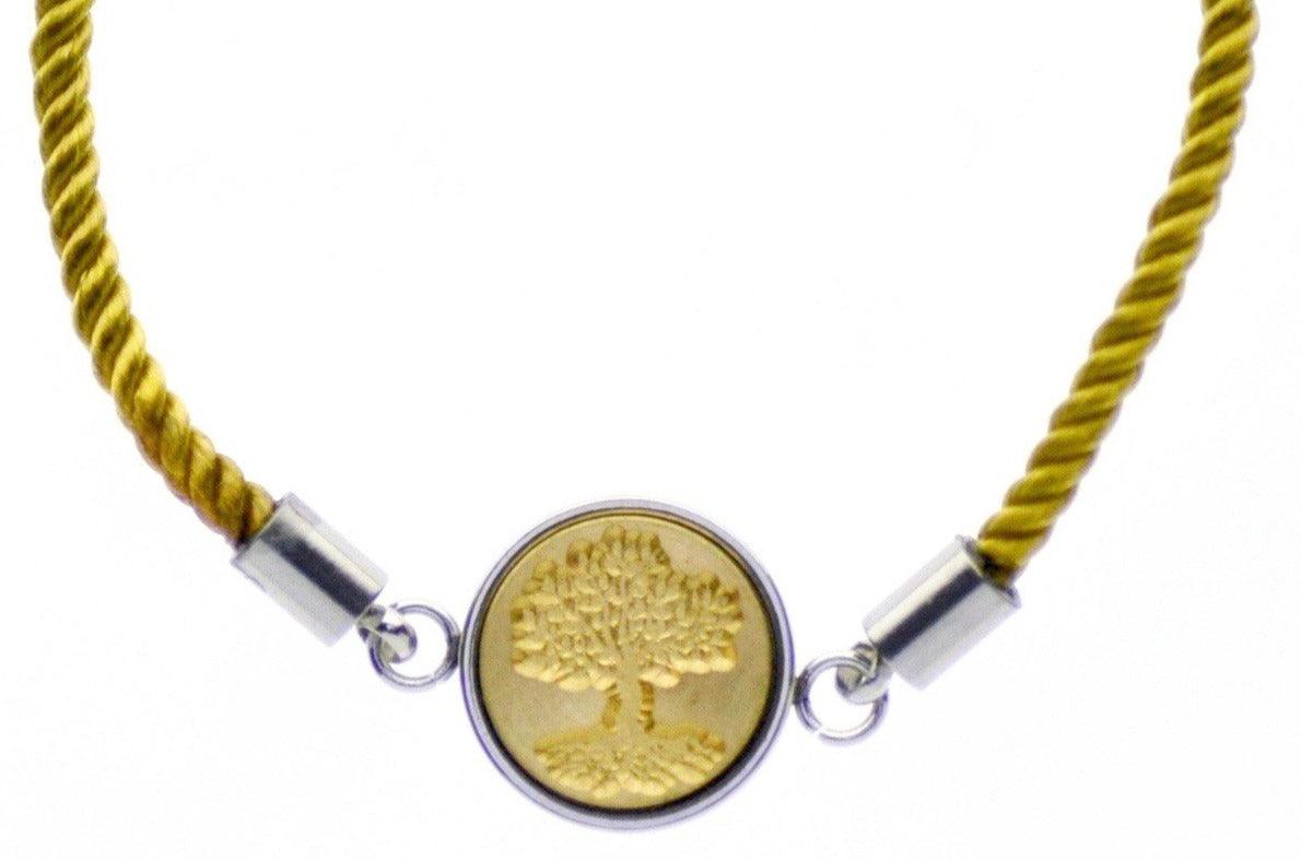 Tree of LIfe Signet Bracelet - Backtozero B20 - 10mm, 12mm, adjustable, bracelet, brass, cord, cord bracelet, minimal, Plant, signet, signet bracelet, stainless steel, Tree, tree of lfie, twist cord