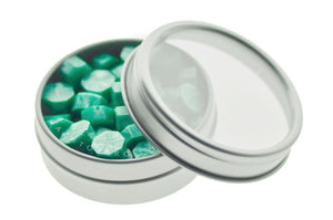 Turquoise Octagon Sealing Wax Beads - Backtozero B20 - green, metallic green, octagon bead, sealing wax, tin, turuqoise, Wax Beads