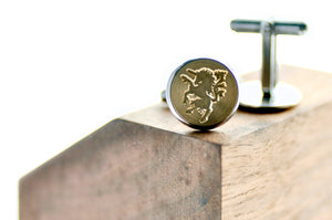 Unicorn Signet Cufflinks - Backtozero B20 - 14mm, brass, cufflinks, him, signet, stainless steel