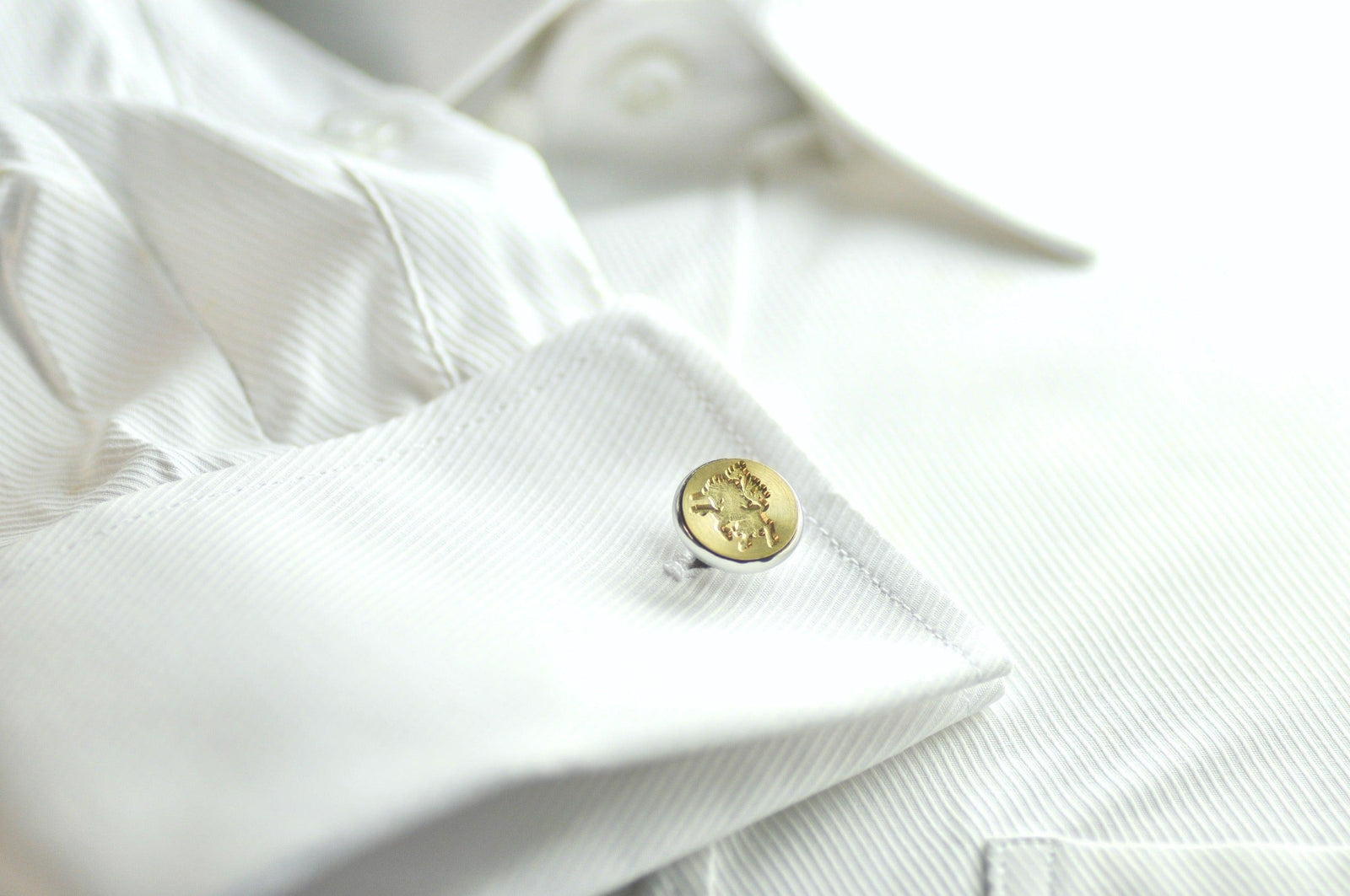 Unicorn Signet Cufflinks - Backtozero B20 - 14mm, brass, cufflinks, him, signet, stainless steel