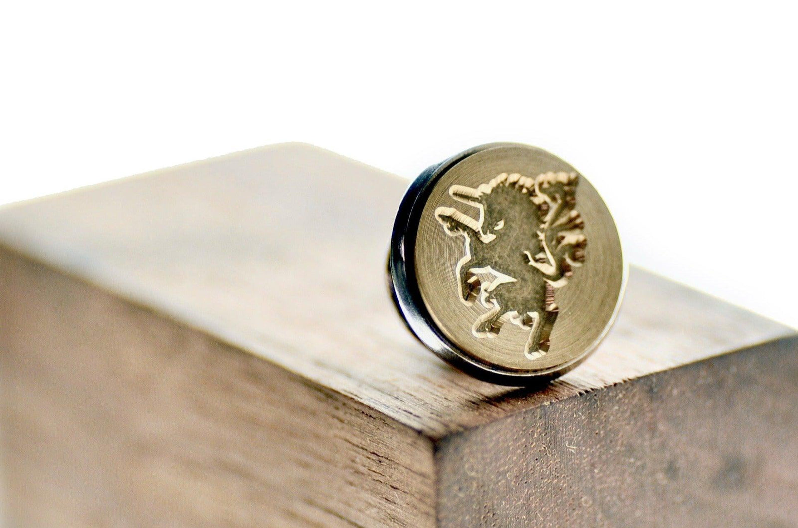Unicorn Signet Pin - Backtozero B20 - 10mm, 12mm, 14mm, badge, brass, brooch, him, pin, signet, stainless steel
