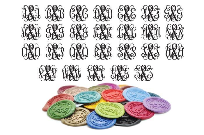 Vine Monogram Triple Initials Signet Pin - Backtozero B20 - 10mm, 12mm, 14mm, 3 initials, 3initials, badge, brass, brooch, Custom, him, monogram, Personalized, pin, signet, stainless steel, Triple Initials, Wedding