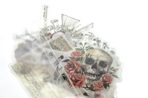 Translucent Stickers Set | Gothic & Flowers - Backtozero B20 - floral, Flower, flowers, gothic, paper, Plant, plants, sticker, translucent, vintage, washi