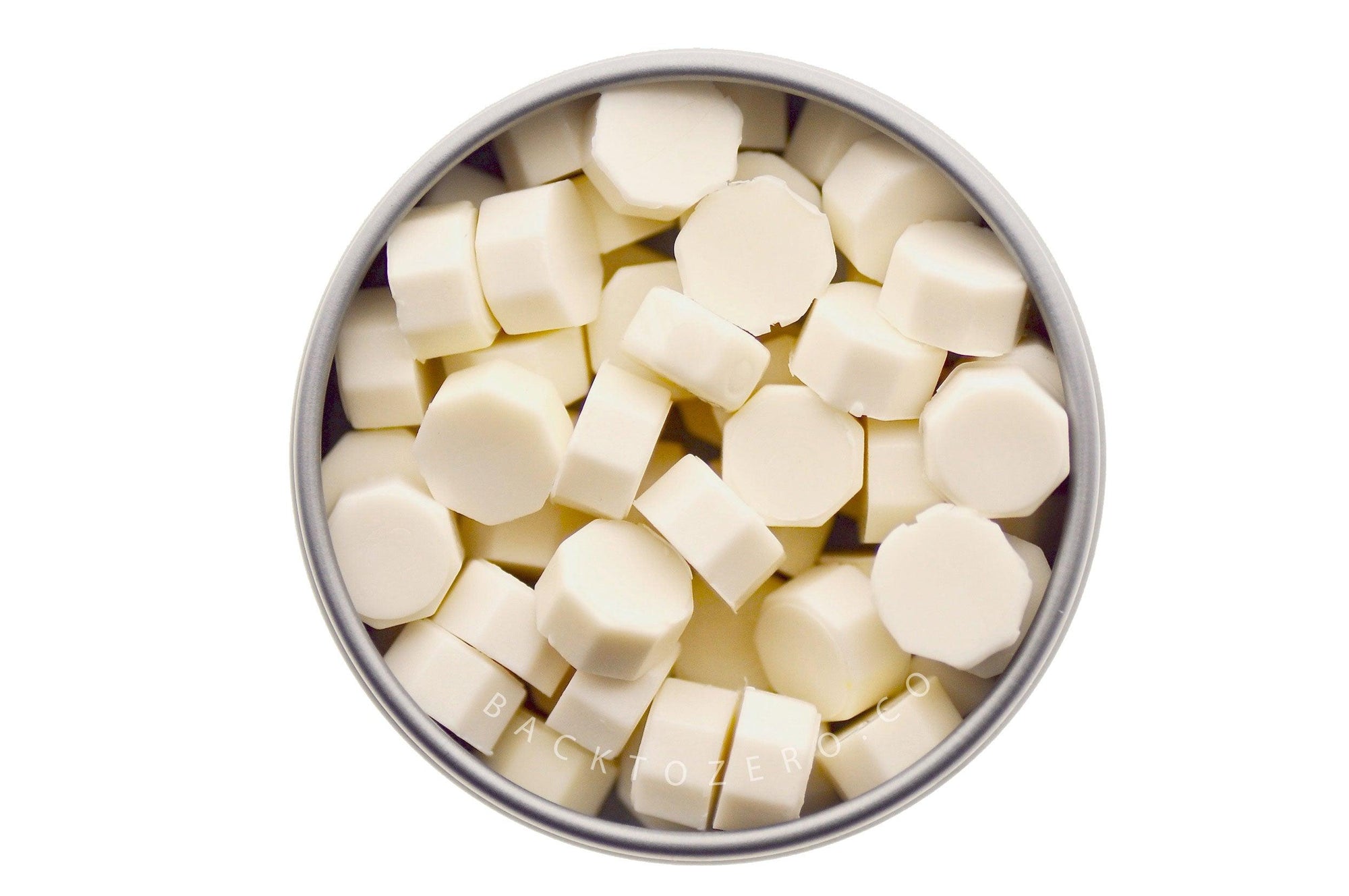 White Octagon Sealing Wax Beads - Backtozero B20 - octagon bead, sealing wax, tin, Wax Beads, white