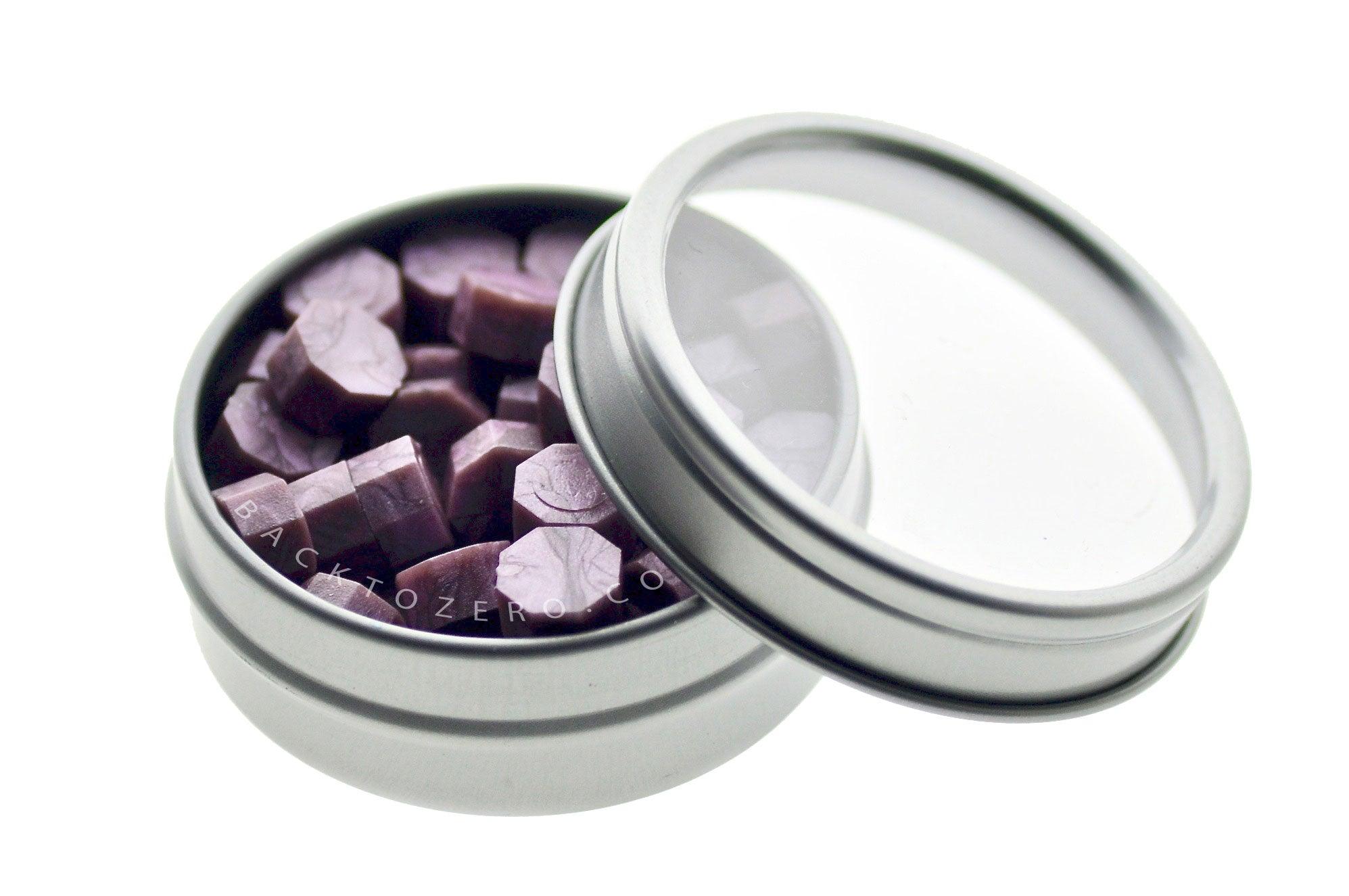 Wisteria Octagon Sealing Wax Beads - Backtozero B20 - octagon bead, purple, sealing wax, tin, Wax Beads, wisteria
