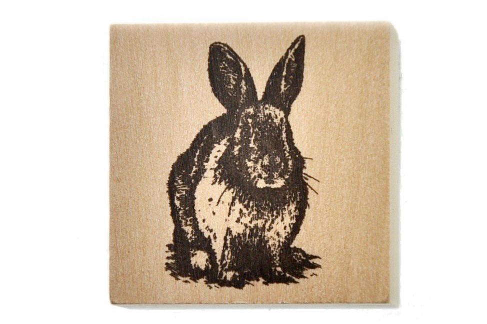 Woodland Rubber Stamp | Rabbit - Backtozero B20 - Animal, Bunny, Rabbit, rubber stamp, Woodland
