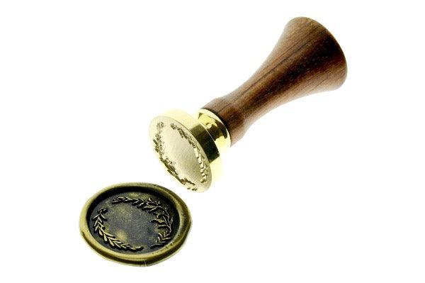 Eucalyptus Wreath Wax Seal Stamp | A - Backtozero B20 - black, botanic, Botanical, gold dust, gold powder, Leaf, Leafs, Leaves, plant, Signature, signaturehandle, wreath