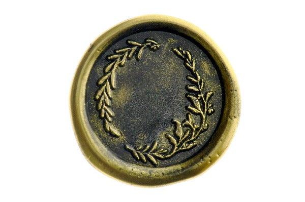 Eucalyptus Wreath Wax Seal Stamp | A - Backtozero B20 - black, botanic, Botanical, gold dust, gold powder, Leaf, Leafs, Leaves, plant, Signature, signaturehandle, wreath