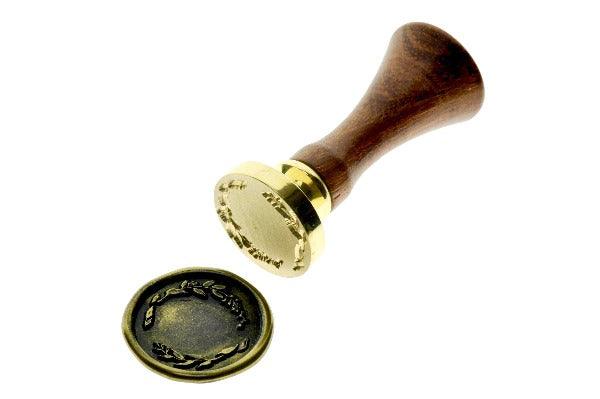 Eucalyptus Wreath Wax Seal Stamp | B - Backtozero B20 - black, botanic, Botanical, gold dust, gold powder, Leaf, Leafs, Leaves, plant, Signature, signaturehandle, wreath