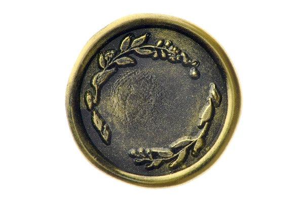 Eucalyptus Wreath Wax Seal Stamp | B - Backtozero B20 - black, botanic, Botanical, gold dust, gold powder, Leaf, Leafs, Leaves, plant, Signature, signaturehandle, wreath