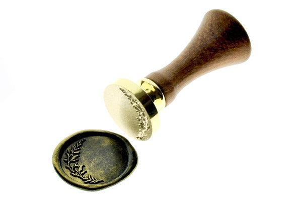 Eucalyptus Wreath Wax Seal Stamp | Side - Backtozero B20 - black, botanic, Botanical, gold dust, gold powder, Leaf, Leafs, Leaves, plant, Signature, signaturehandle, wreath