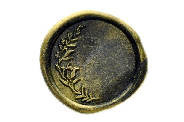 Eucalyptus Wreath Wax Seal Stamp | Side - Backtozero B20 - black, botanic, Botanical, gold dust, gold powder, Leaf, Leafs, Leaves, plant, Signature, signaturehandle, wreath