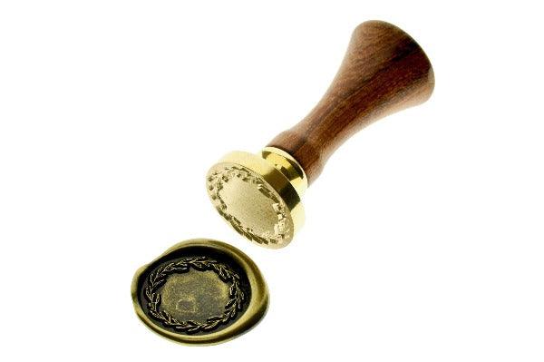 Leaf Wreath Wax Seal Stamp | A - Backtozero B20 - black, botanic, Botanical, gold dust, gold powder, Leaf, Leafs, Leaves, plant, Signature, signaturehandle, wreath