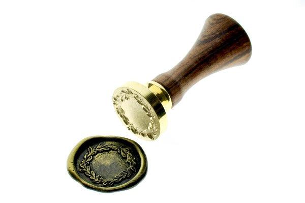 Leaf Wreath Wax Seal Stamp | B - Backtozero B20 - black, botanic, Botanical, gold dust, gold powder, Leaf, Leafs, Leaves, plant, Signature, signaturehandle, wreath