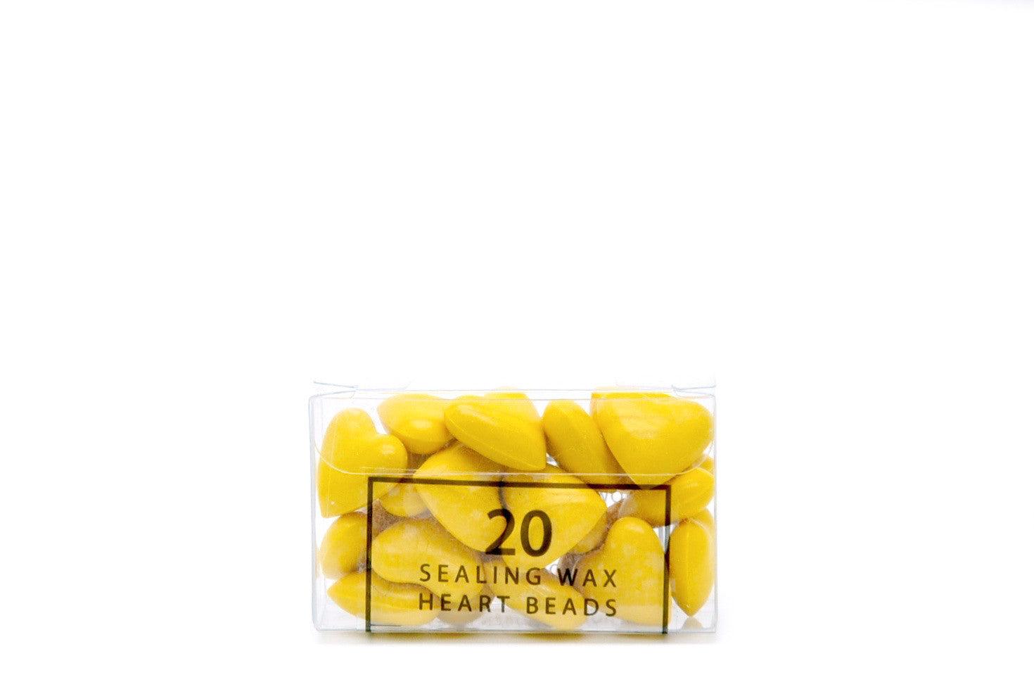 Yellow Sealing Wax Heart Bead - Backtozero B20 - Heart Bead, Heart Wax, sale, Sealing Wax, Wax Bead, Yellow