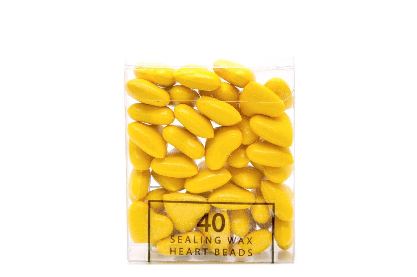Yellow Sealing Wax Heart Bead - Backtozero B20 - Heart Bead, Heart Wax, sale, Sealing Wax, Wax Bead, Yellow